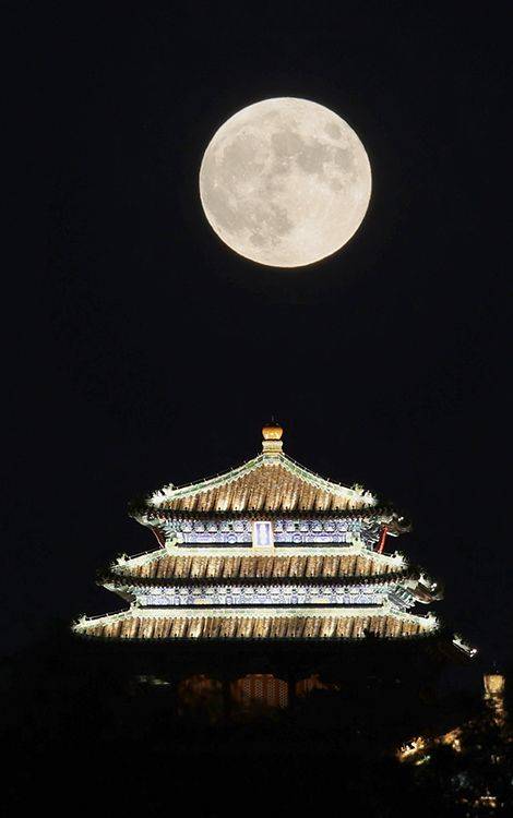 多图直击丨中秋"超级月亮"_满月_故宫_王子诚