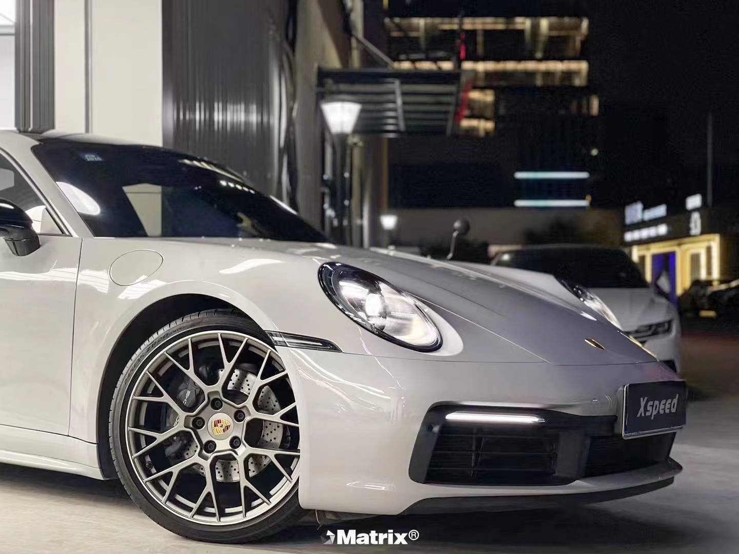 保时捷911-matrix矩阵改色膜纳多灰(浅),浓郁的现代工业气息_搜狐汽车