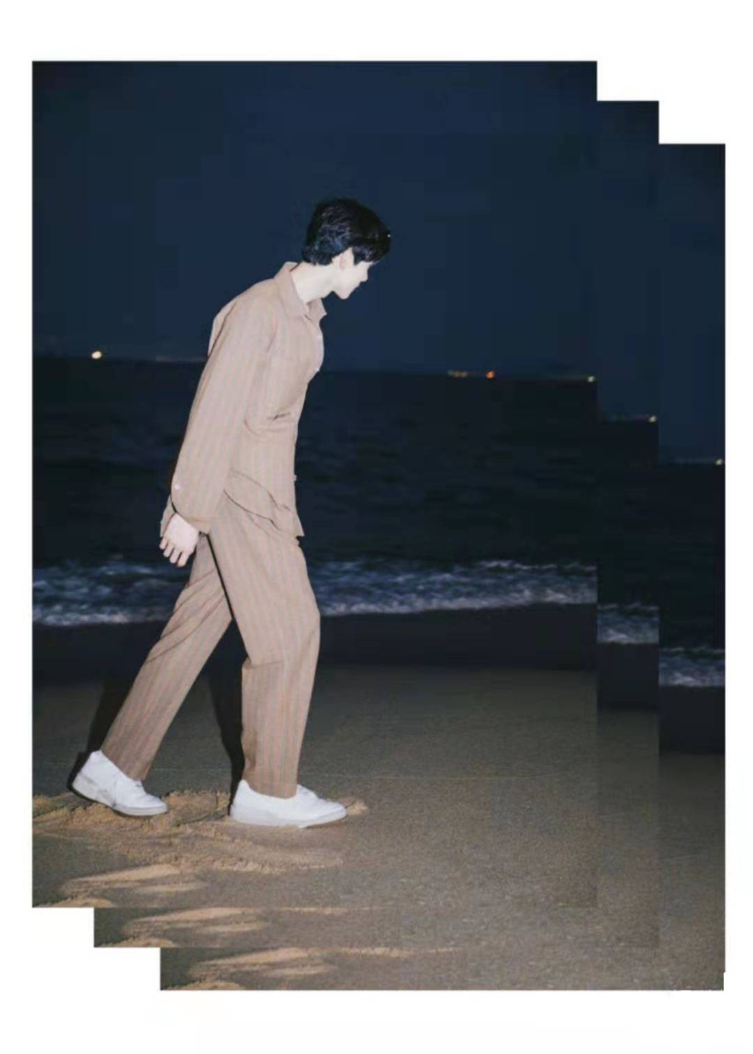 白敬亭穿背心晒出一身腱子肉, 线条突出男友力十足_身姿_衬衫_英姿