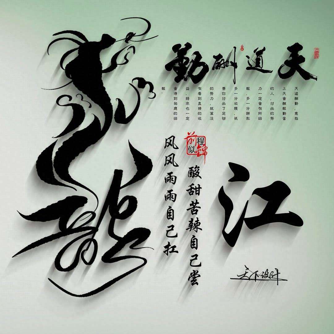 姓氏头像第705期,龙图腾励志天道酬勤个性签名头像,请查收