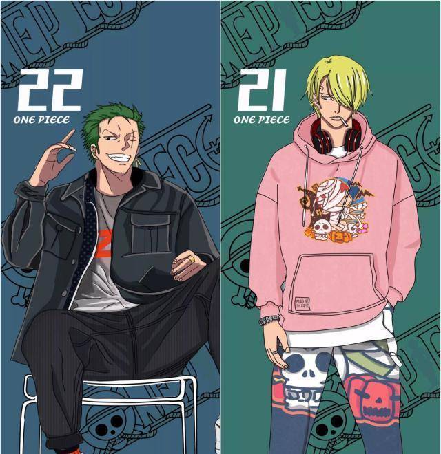 海贼王穿上现代装的海贼人物变身,被白胡子最强男人着装震慑到_索隆