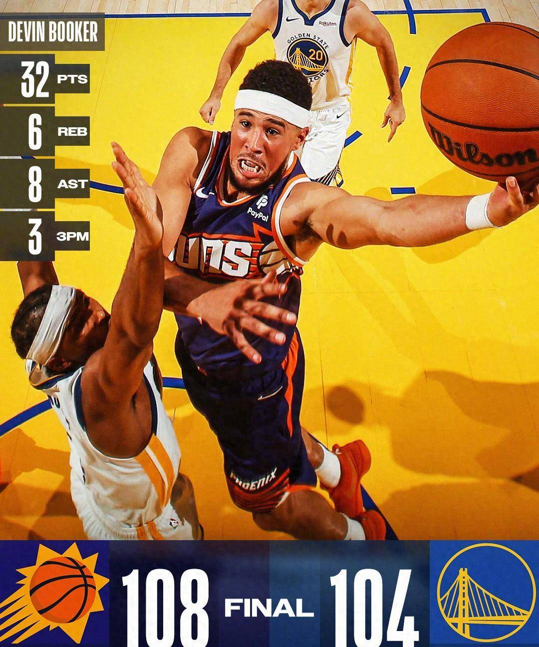 布克轰32分,新援爆发!勇士致敬kd,克莱大合同没了_比赛_保罗_努尔基奇