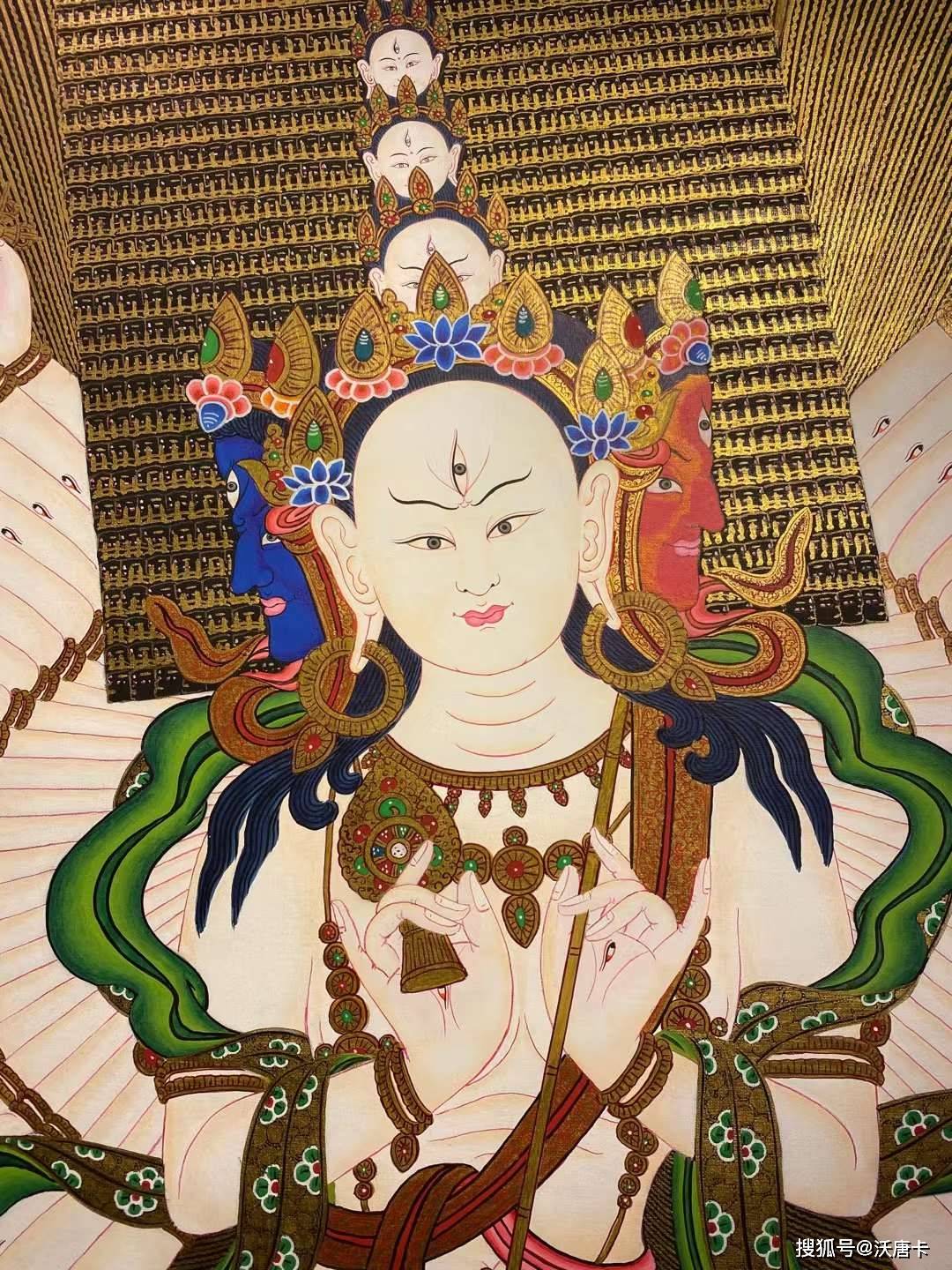 接下来请朋友们欣赏一组沃唐卡编号为162-436780的大白伞盖佛母唐卡