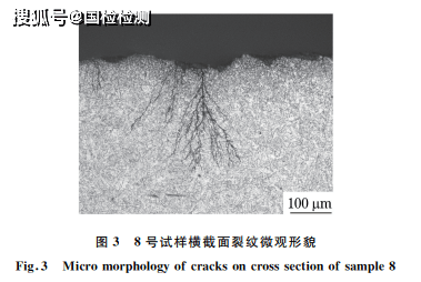 行金相分析,裂纹扩展方式以穿晶扩展为主,也有沿 晶扩展,如图3所示