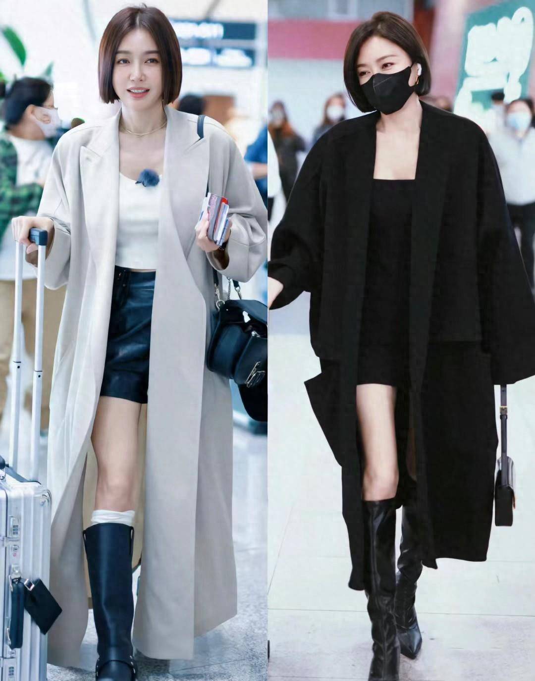 秦岚打造了一套流行穿搭,叫"大衣 厚底靴",时尚帅气,气场强大!