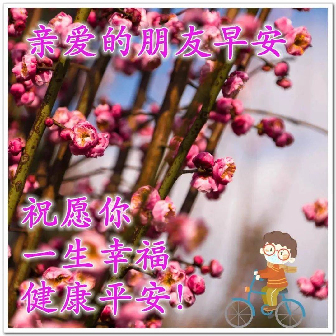 9张冬日最美风景早上好图片带字带祝福语 免打字聊天的冬日早安问候祝福语图片
