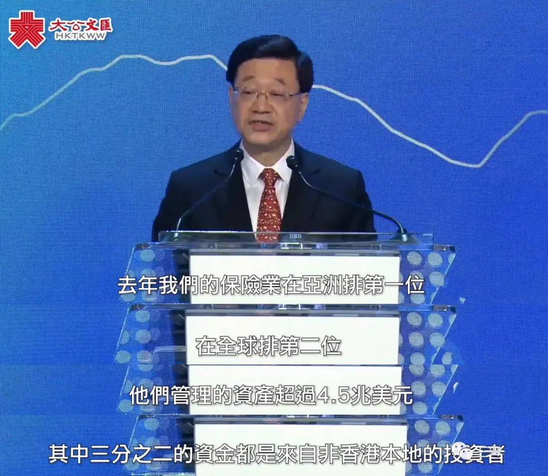 特首李家超：香港保险业管理资产4.5万亿，亚洲第一，世界第二！_搜狐网