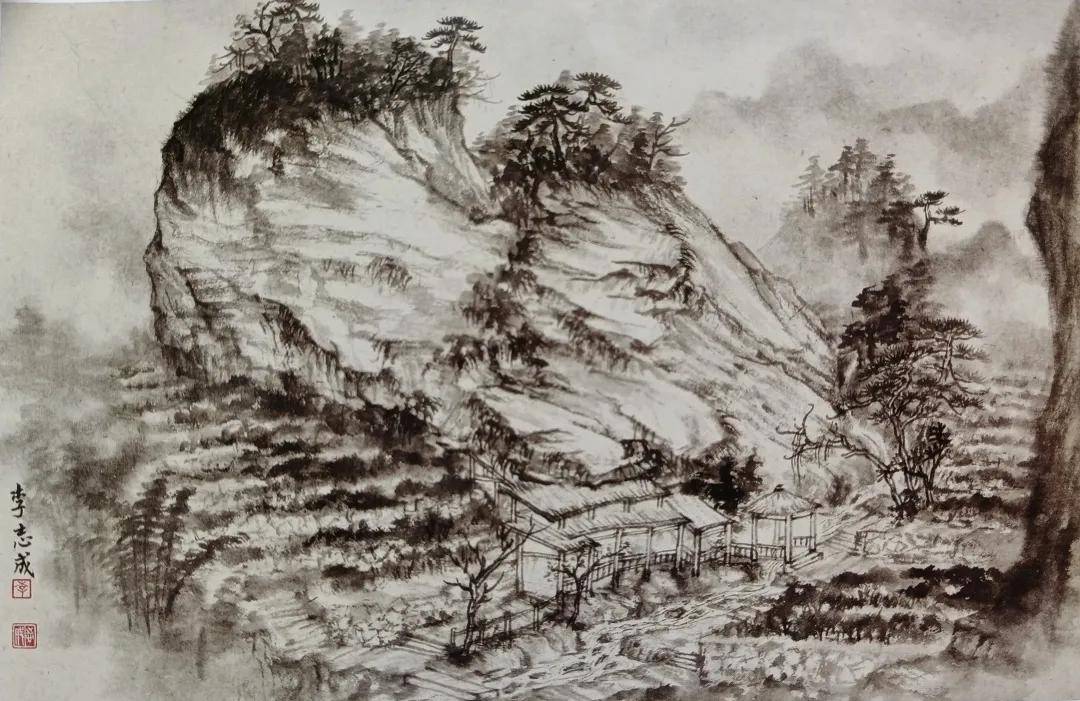品味山水画的诗意性,李志城山水写生展顺利开幕_美术家协会_佛山市