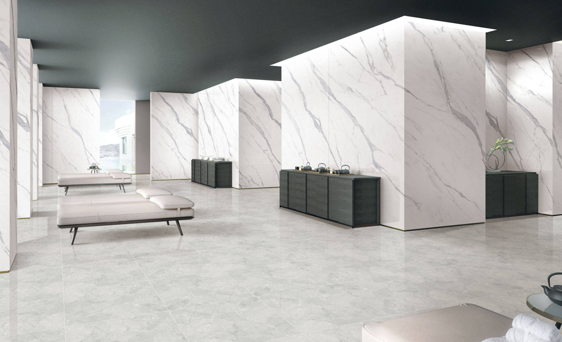 瓷砖十大品牌可鉴克丨产品鉴赏卡拉拉 1600x3200mm_客厅_场景_风格