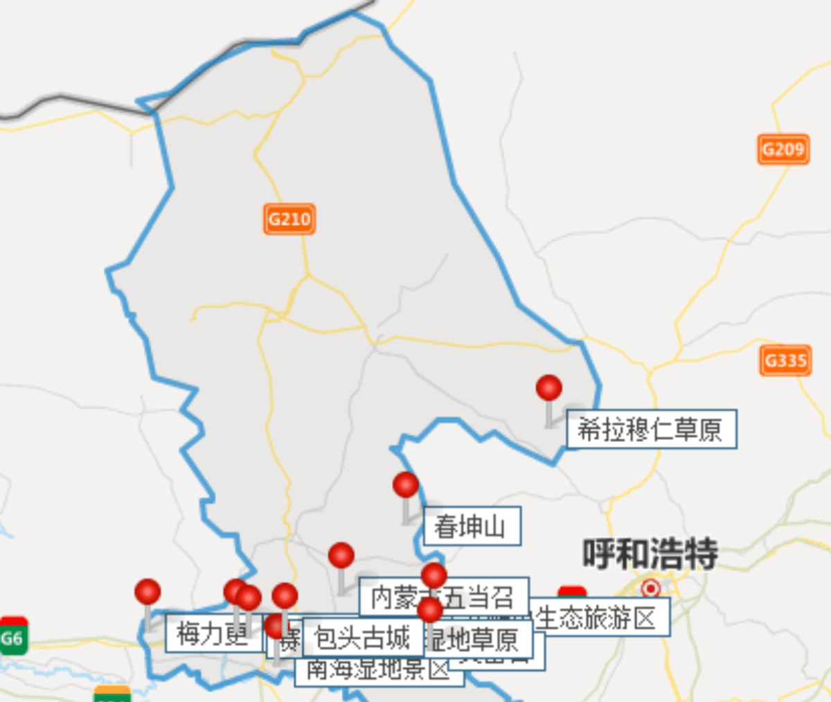 包头古城,九峰山生态旅游景区,内蒙古五当召,春坤山,美岱召,赛汗塔拉