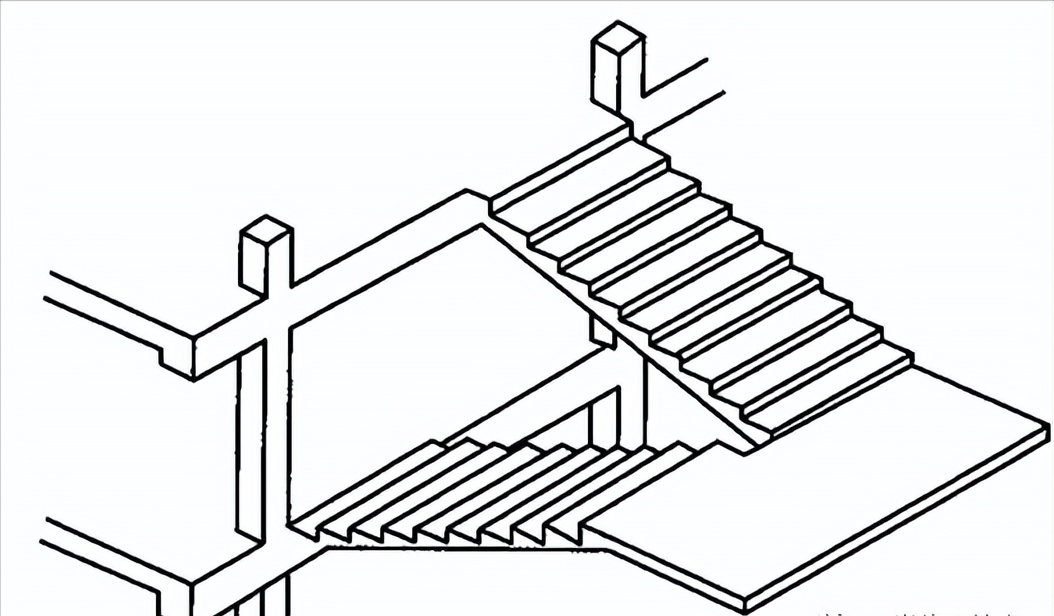 图示:六种楼梯,梯段,平台部位净高,楼梯宽度_螺旋_梁式