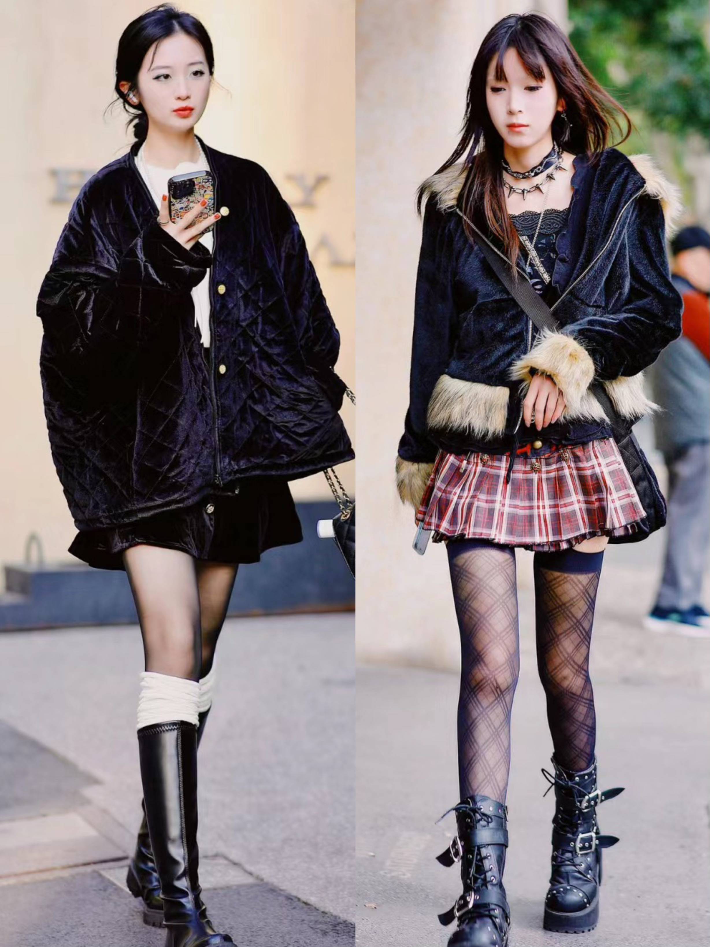 入冬后上海女人还在秀美腿,光腿神器与黑丝袜的魅力,势不可挡_穿着