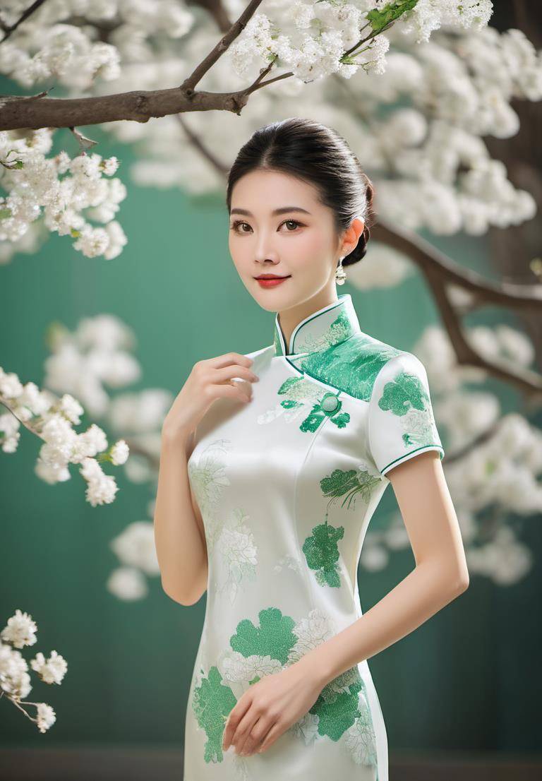 ai绘画旗袍美人,肤白体美优雅迷人_女性_魅力_传统