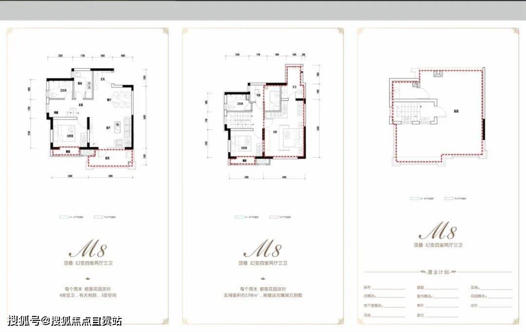 中叠户型图105㎡下叠户型图131-133㎡成都万锦城花千墅售楼处电话:400