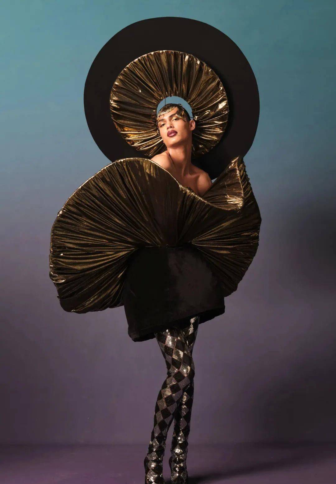 harris reed 2023秋冬系列,夸张造型,高级黑金_黑色_时尚_金色