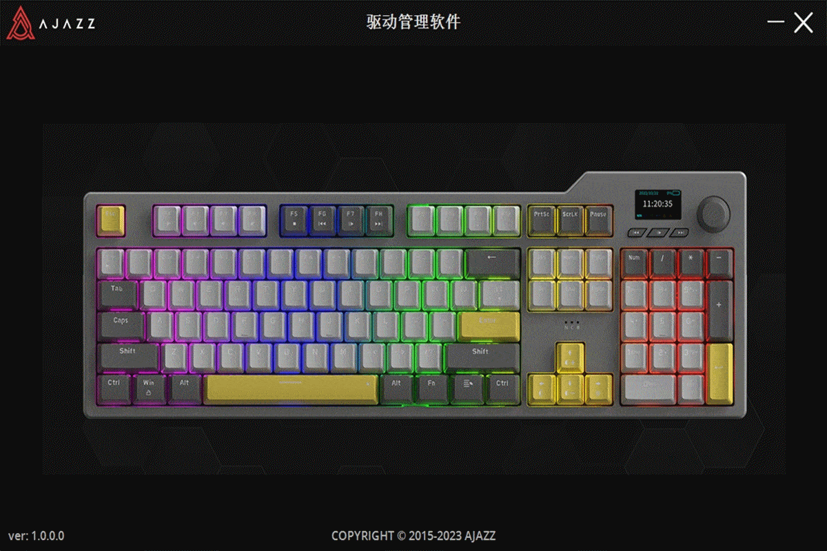 14寸智慧交互彩屏,黑爵ak35i v2客制化三模机械键盘评测!