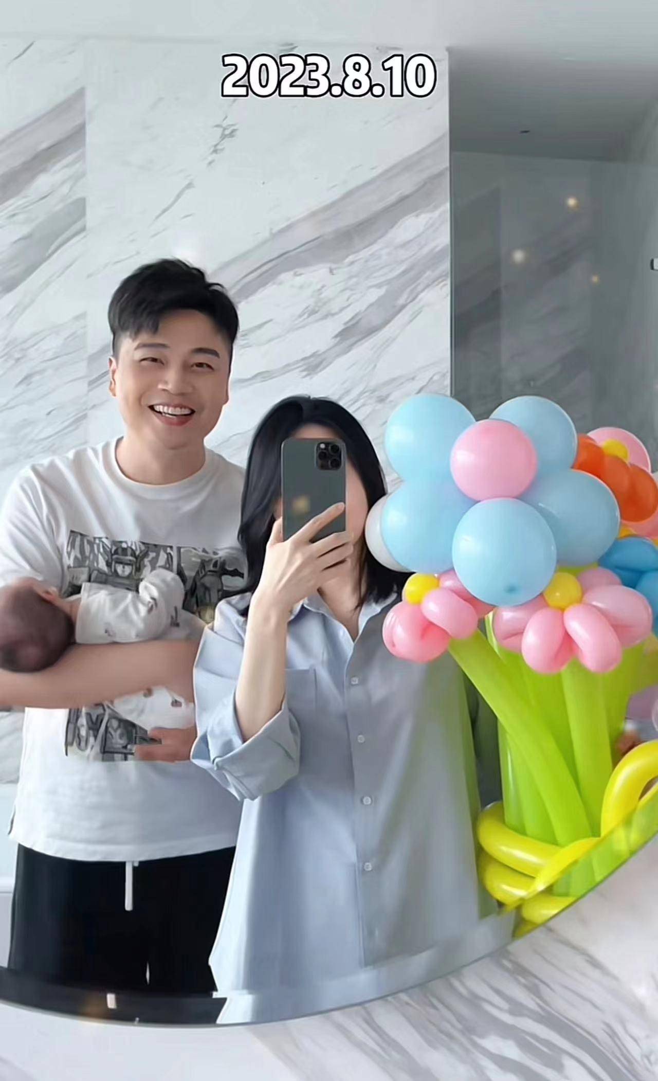 沈涛夫妇带娃打疫苗,半岁"小板栗"头大随爸爸,高颜值太太贤惠_儿子