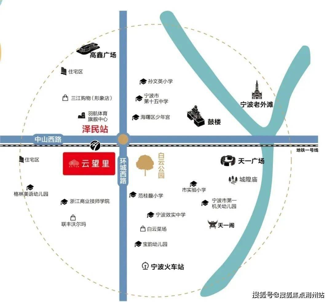 雲望裡位於海曙區白雲街道白雲公園西側,距地鐵1號線澤民站僅約300m