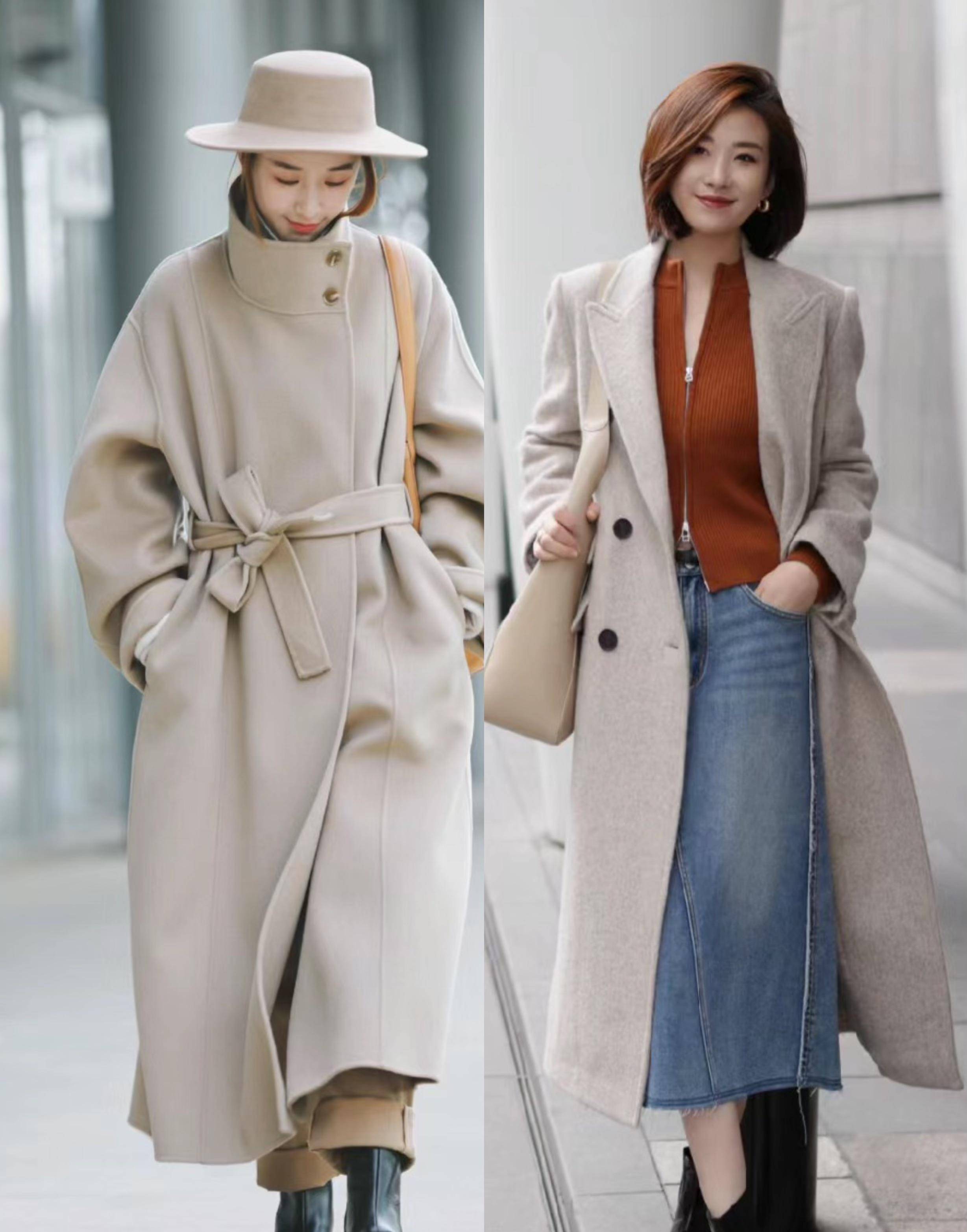 四五十岁的女人,冬天就穿"大衣 瘦瘦靴",显瘦不说还洋气!