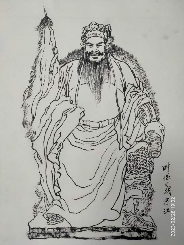著名画家张敏——2024龙年元旦鉴藏推荐水浒白描人物作品鉴赏