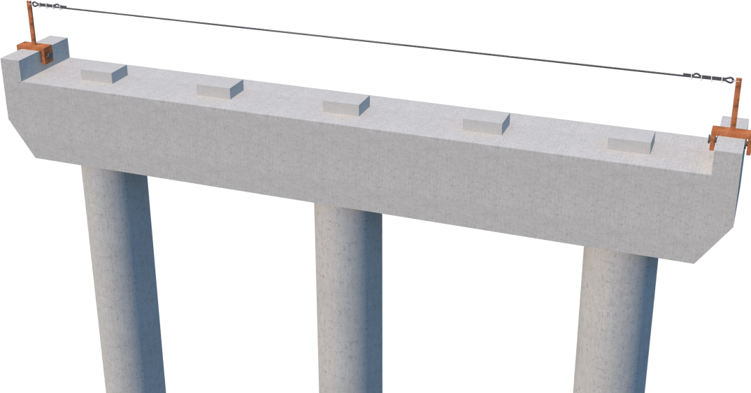 作业水平生命线效果图端头细节示意图做法说明预先制作挡块夹具,夹具