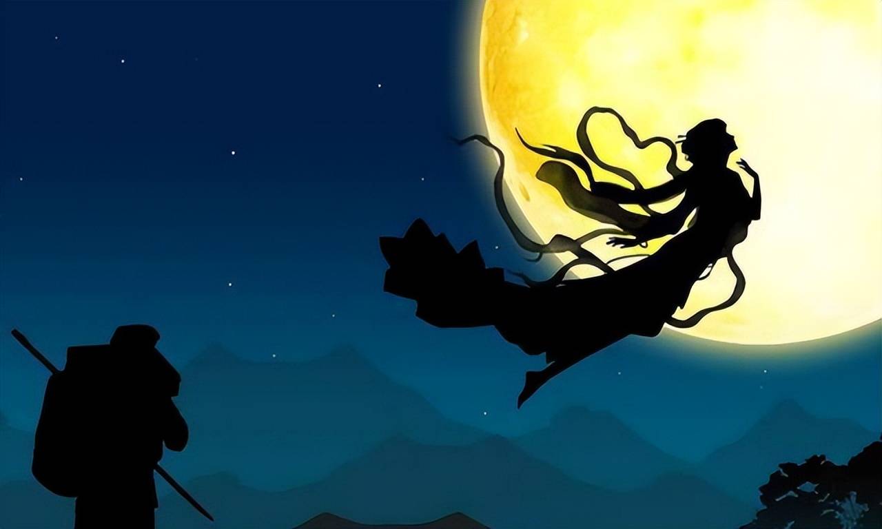 在神话故事中,嫦娥是一个仙女,而在鲁迅的《奔月》中,"我真不知道是走