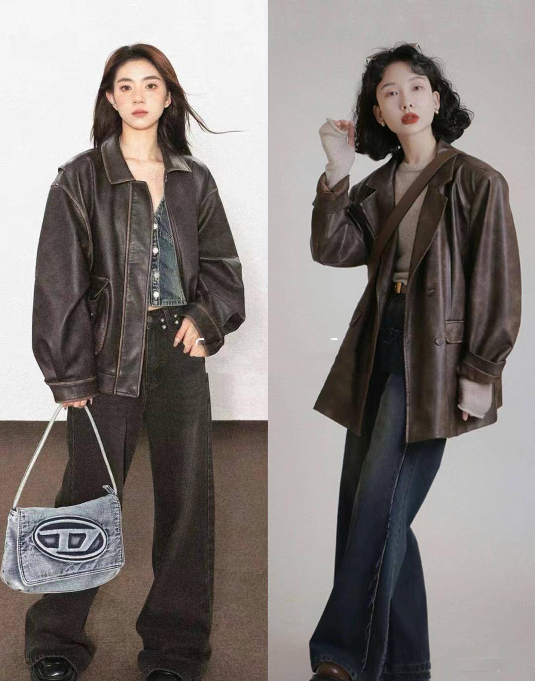 个性飒酷的"皮衣外套",冬天凹造型就选它,配裙子,裤子都好看