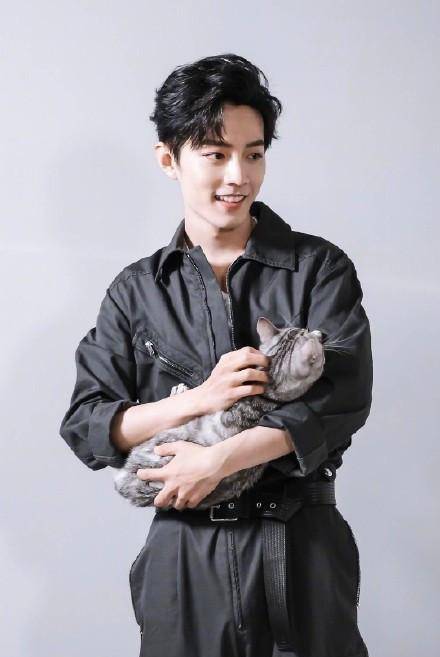 肖战有多喜欢小动物?从这些合影就能看出来!_小猫_工作时_空隙