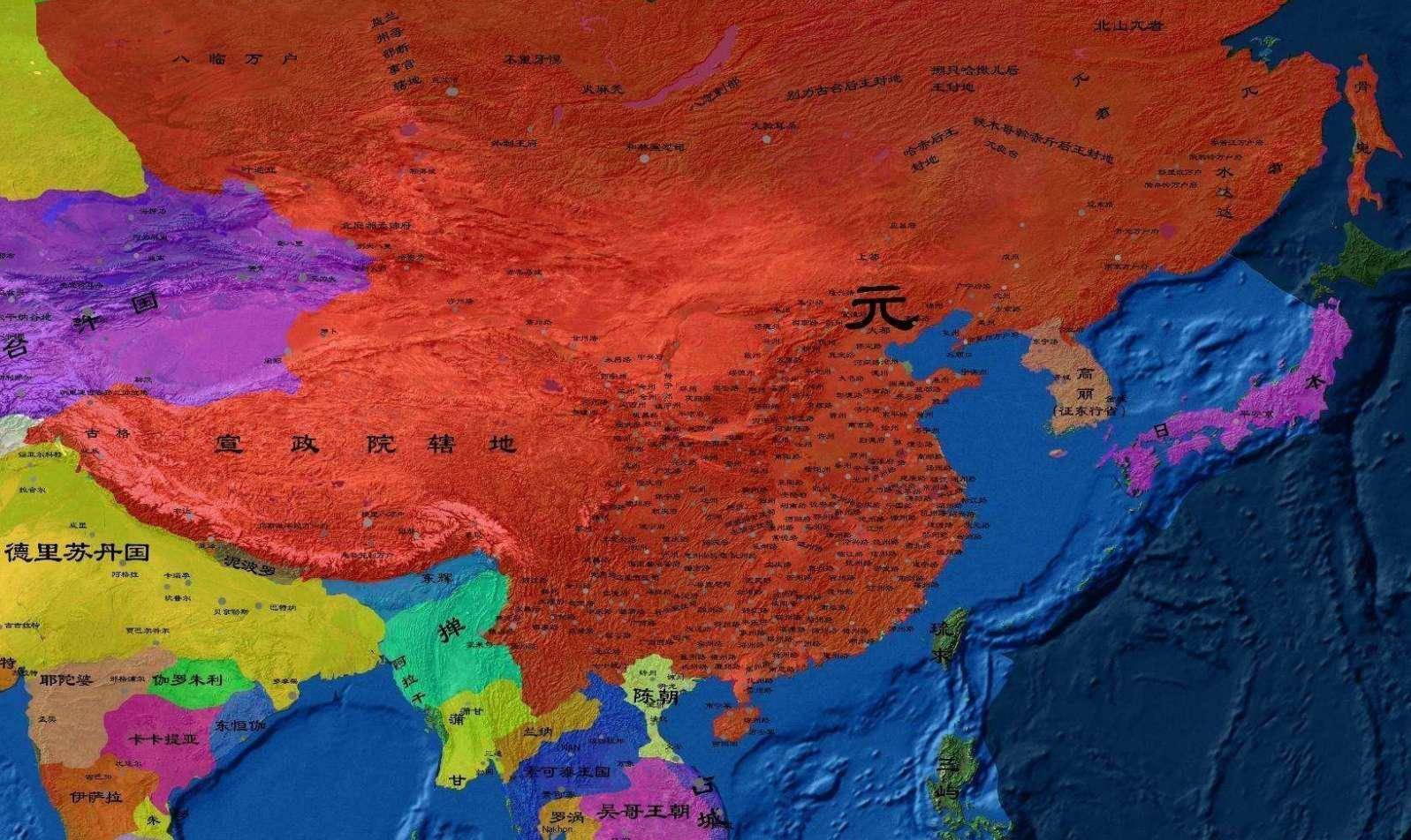 元朝世界地图初期图片