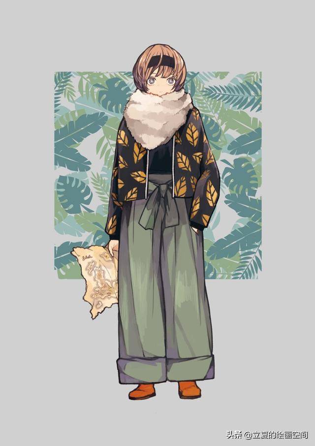 绘画素材分享一组非常有设计感的梦幻唯美少女插画