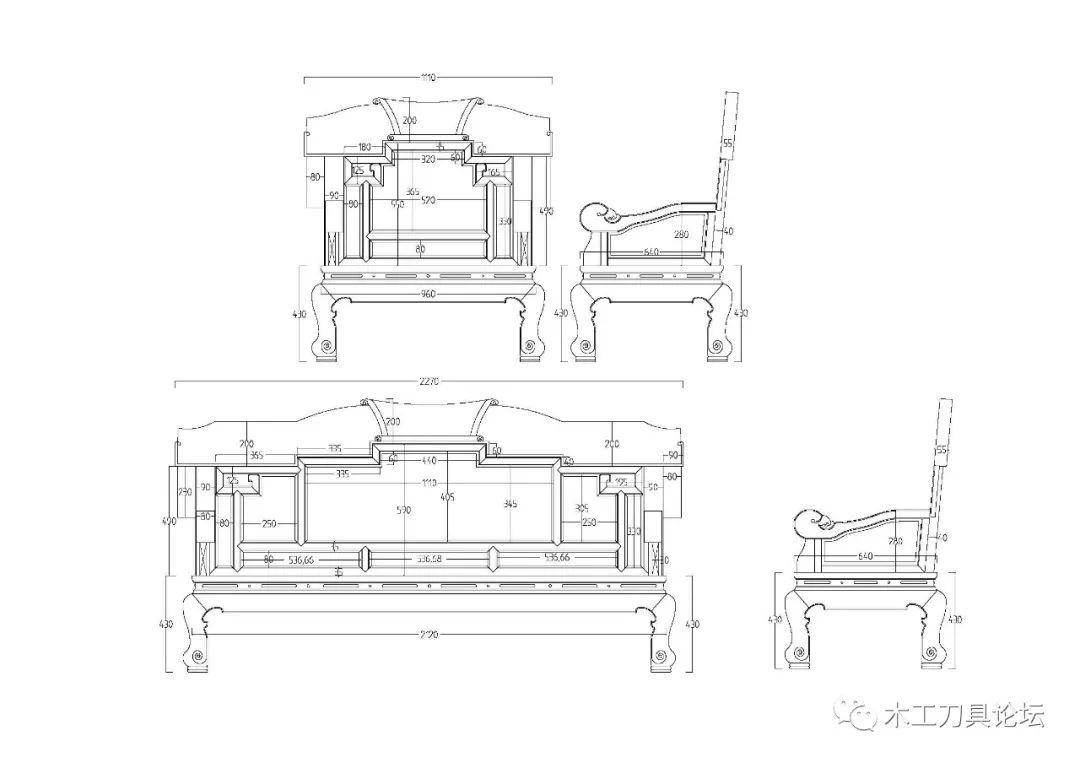9套古典传统实木沙发家具详细设计图纸免费送