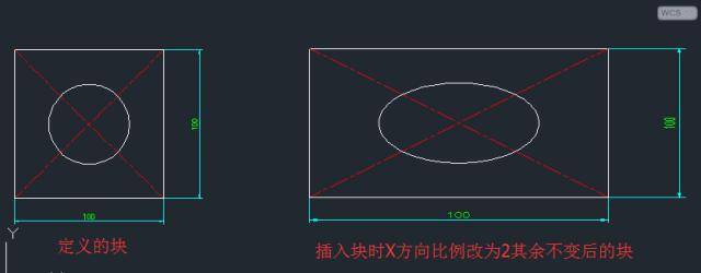 cad中如何進行xy兩個軸向不等比例縮放圖形autocad教程