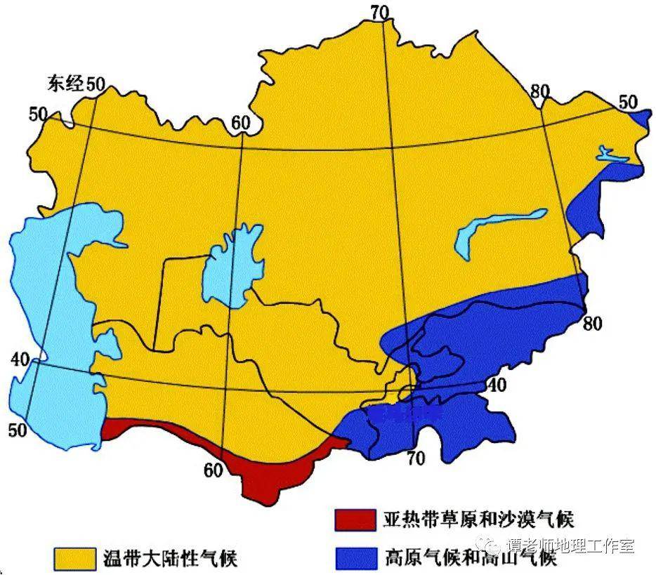 中亚气候类型图图片