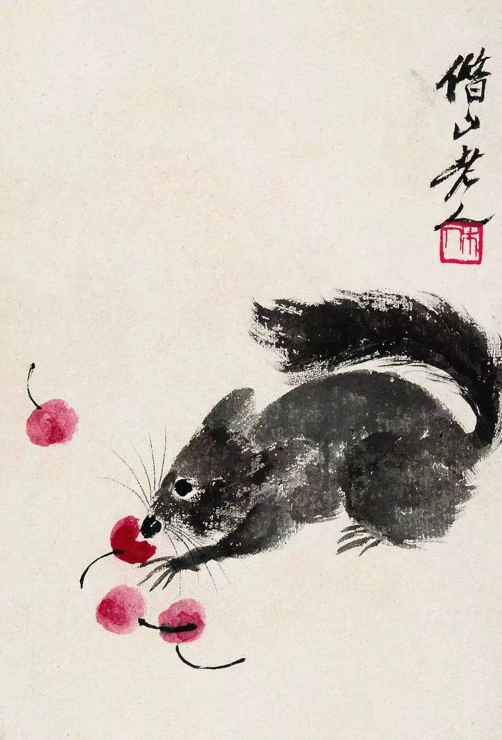 艺赏齐白石画的樱桃让人垂涎欲滴
