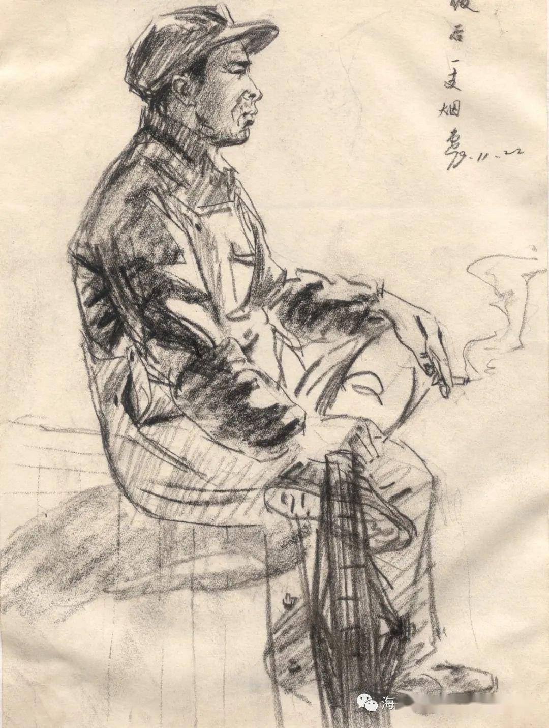 67形象逼真栩栩如生著名画家杨康健著名画家杨康健工人速写67作品