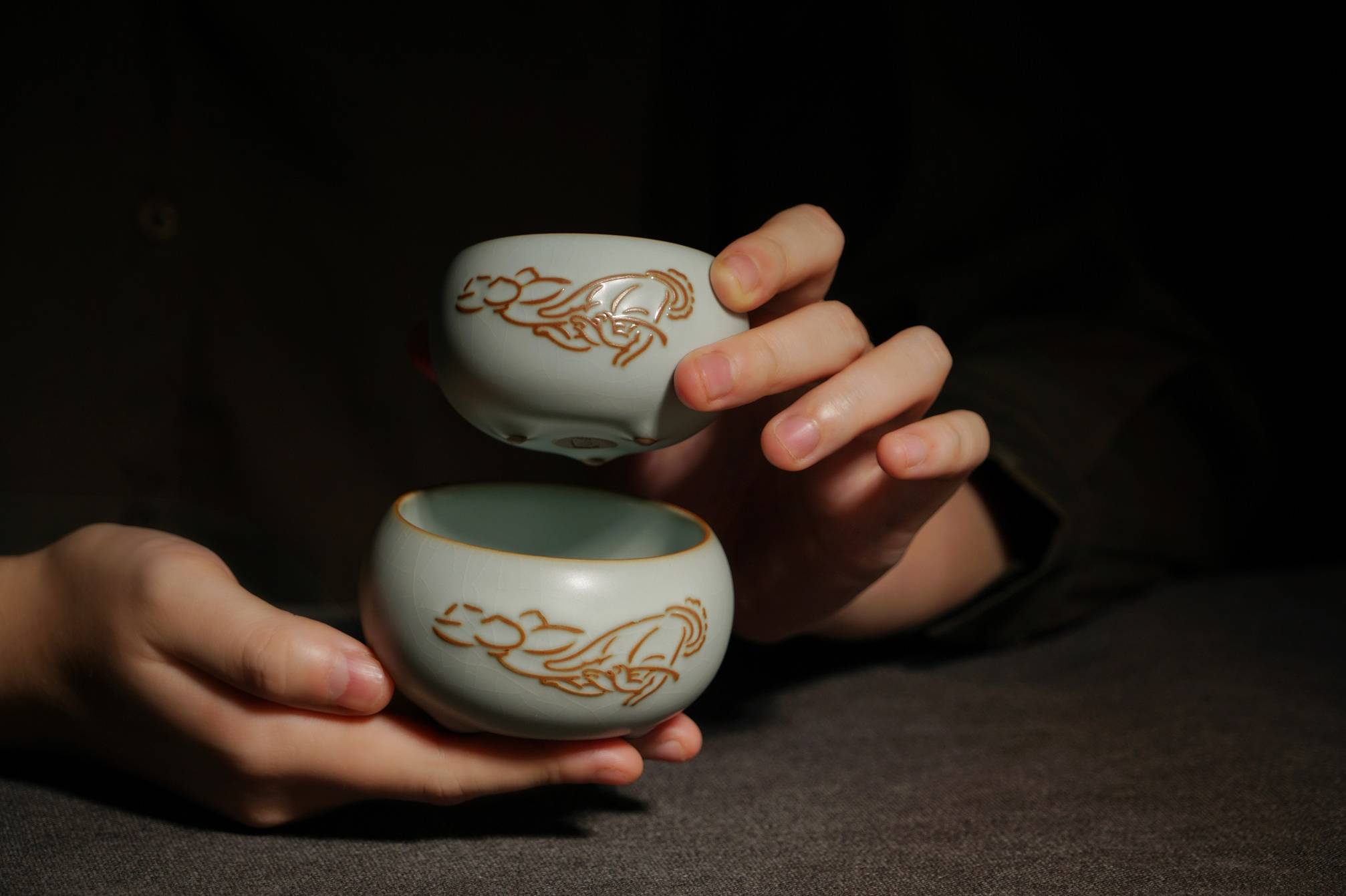 青澹汝窑l经典禅定杯茶杯控们的最爱之一