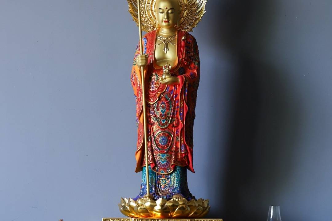 天然沈香木彫】大きな仏像◇地蔵王菩薩◇仏像 高さ約:72(cm 仏教美術