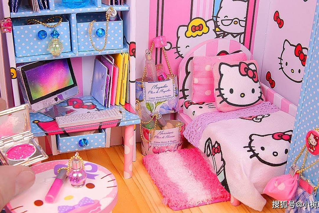 哇好漂亮的凯蒂猫主题小卧室哪一位迪士尼公主会喜欢呢