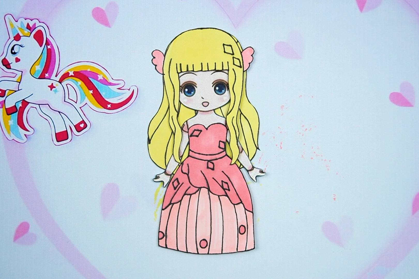 洛丽塔少女纸娃娃手工,可爱的女孩琪琪创意手绘