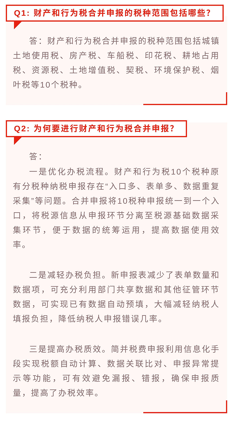 点击即可了解国家税务总局全面推行财产和行为税合并申报十大要点答问