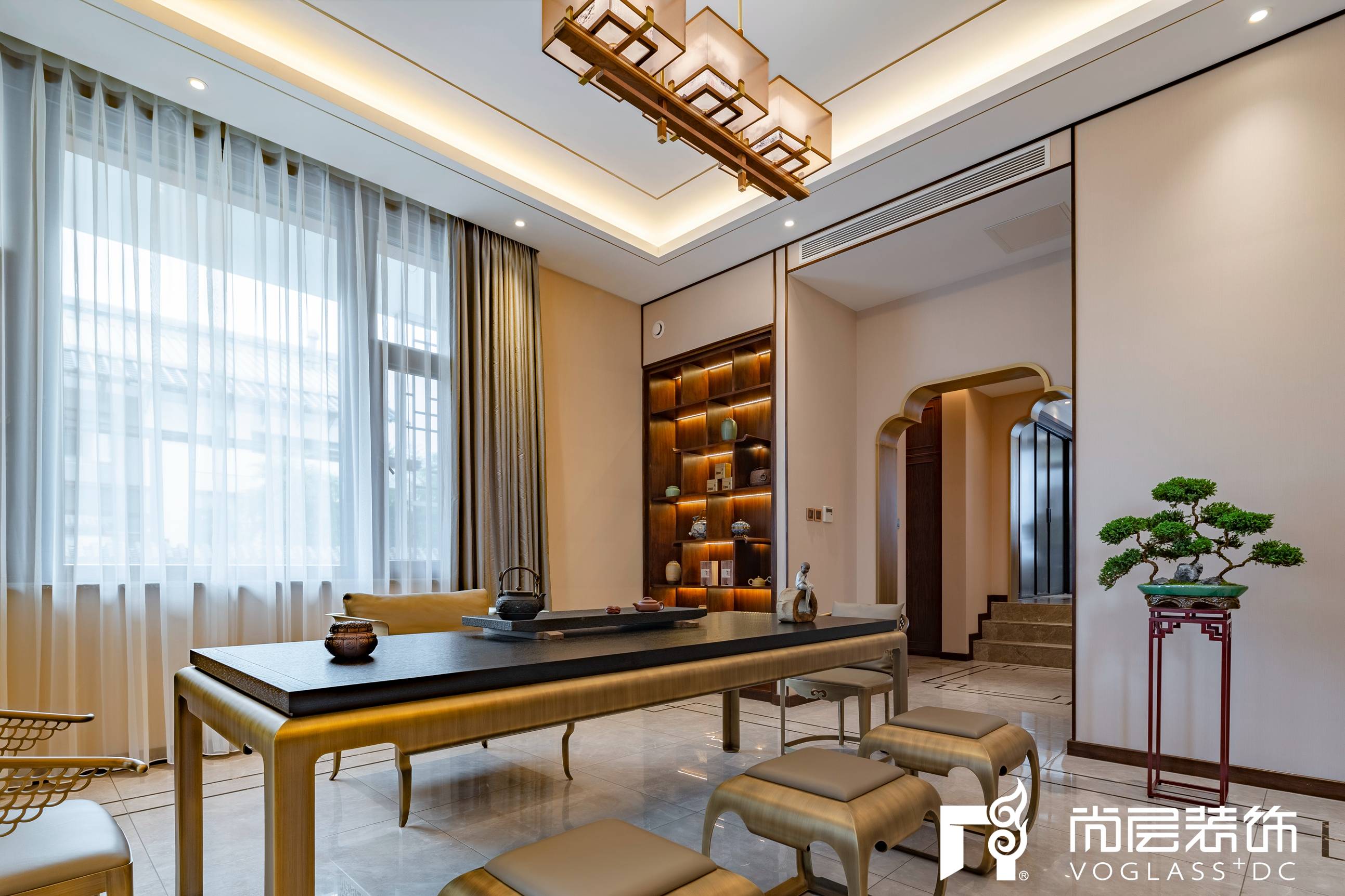 无锡独栋别墅装修700㎡新中式风格实景赏析