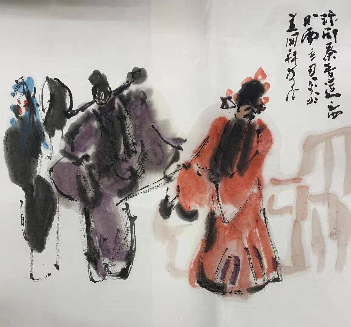 段昭南大师画豫剧纪念崔兰田扎根安阳70周年