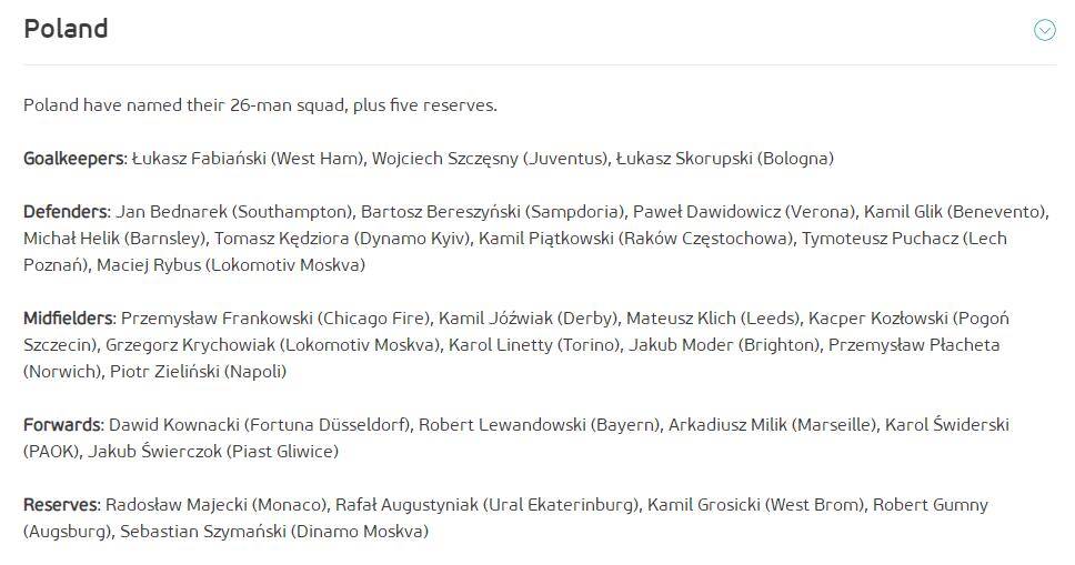 波兰更新欧洲杯名单：27+4变26+5 法甲门将候补_鲁普斯基