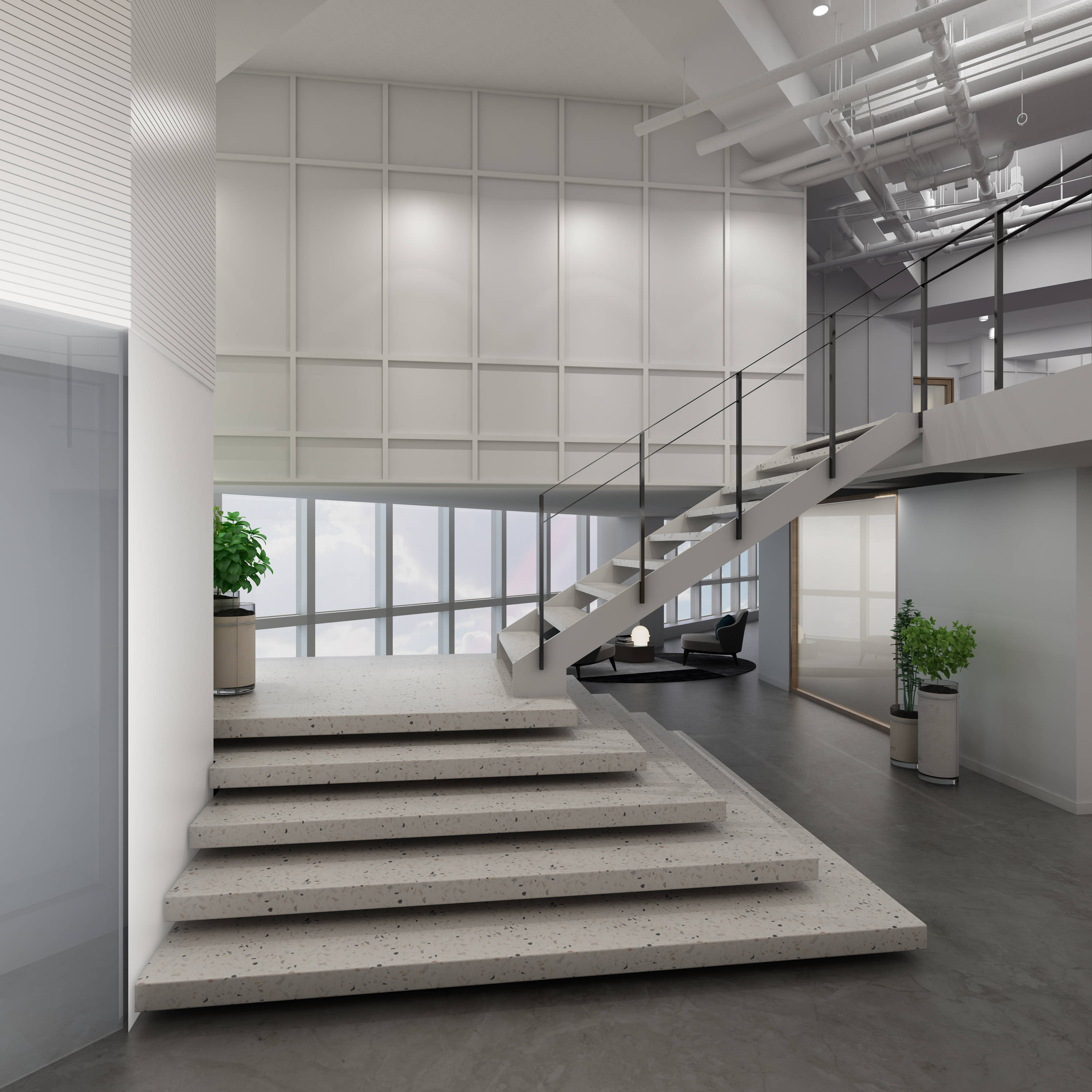 臻宝寓设计丨商业协会里的新工业风办公体验