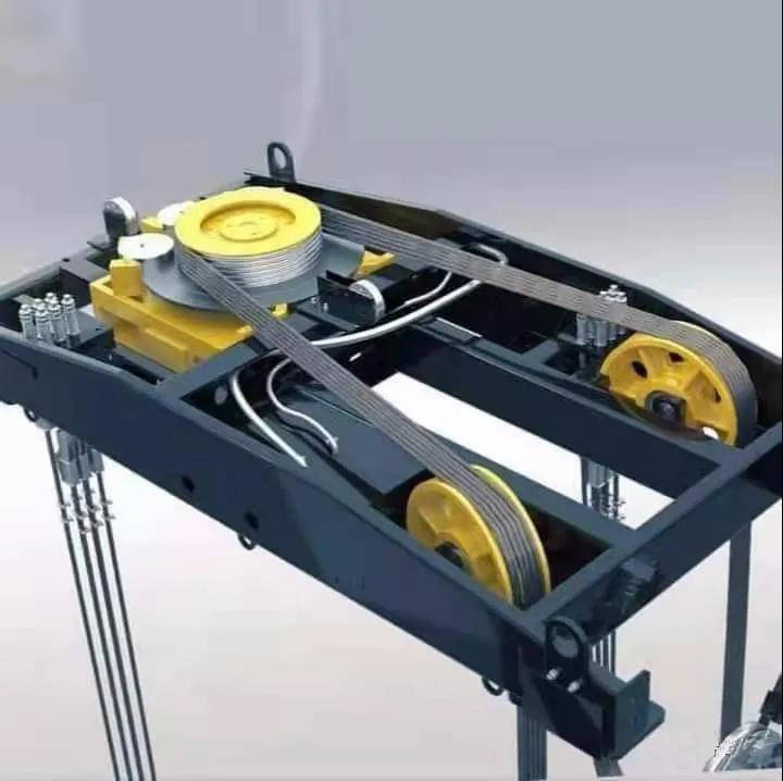 电梯曳引轮朝天布置,真是霸气冲天!