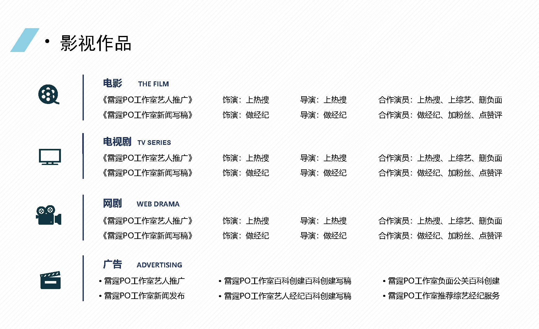 关于演员ppt简历资料,作品页专业样式(1)