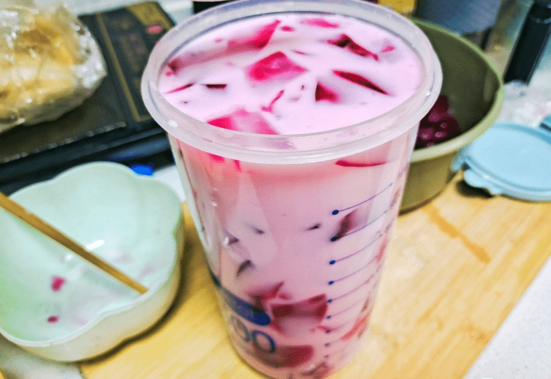 夏季冰粉火龙果撞奶【附教程】