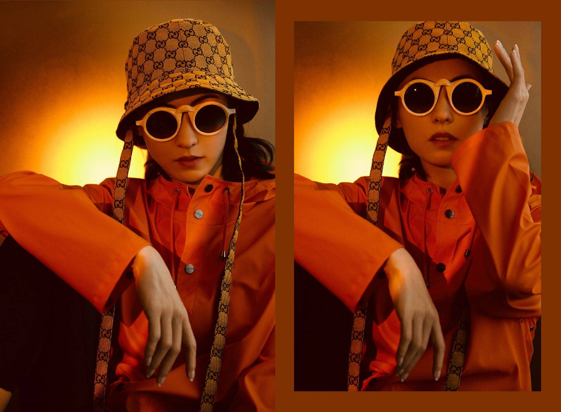 张柏芝时尚驾驭力在线,渔夫帽复古墨镜,时尚摩登