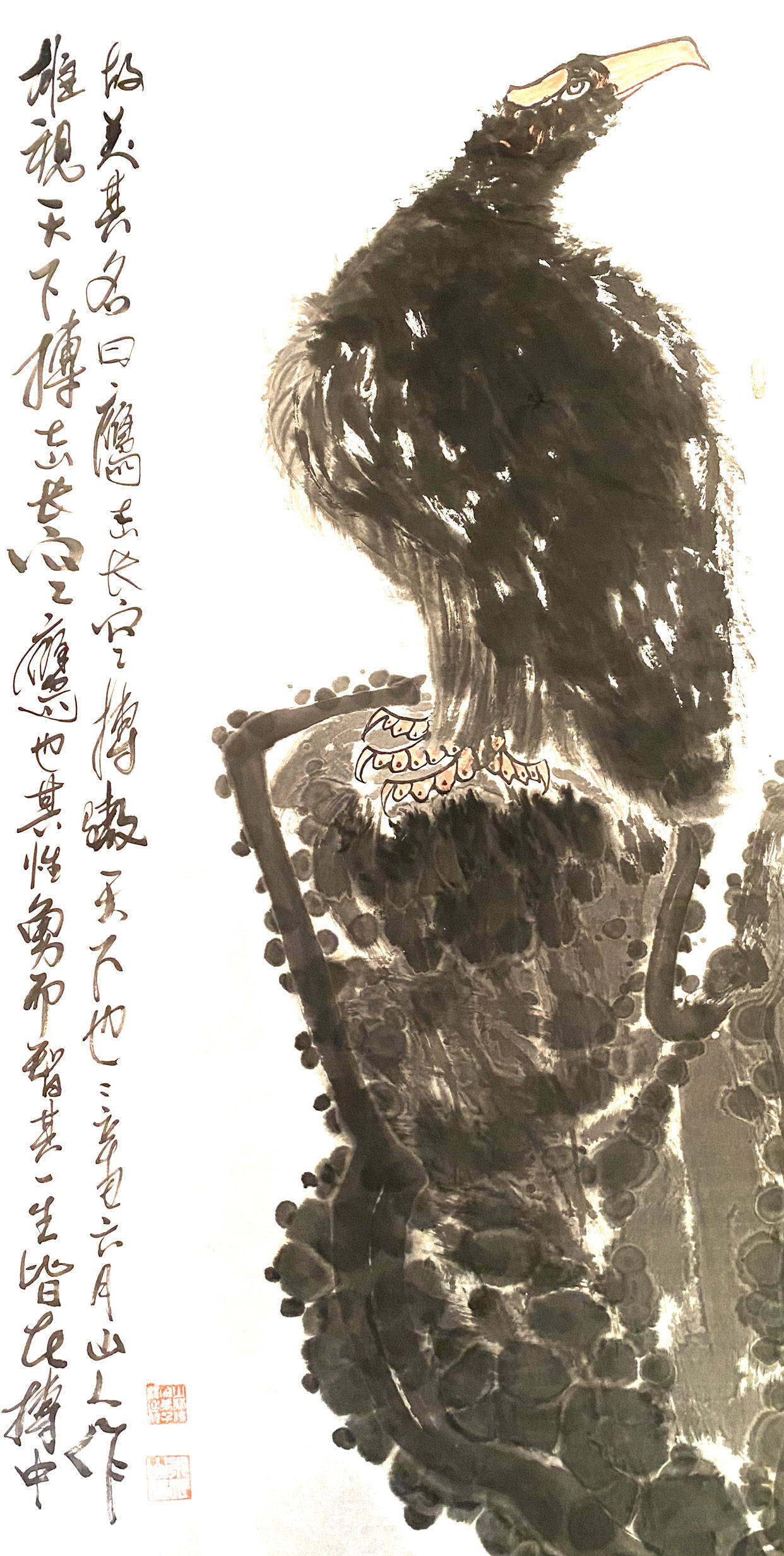 雄视天下腾万里——中国当代画鹰大师朱祖国!_艺术