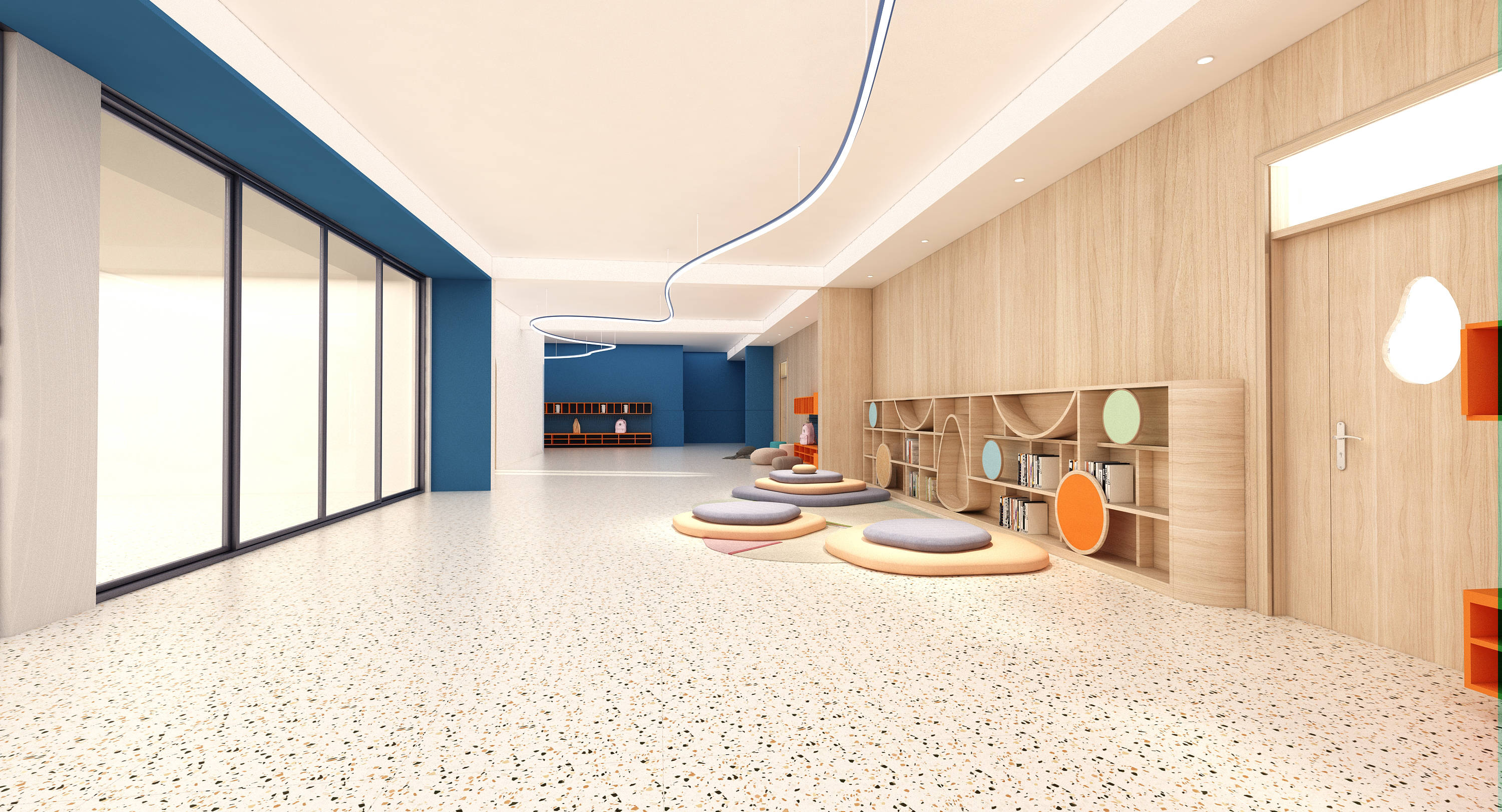 青岛幼儿园设计天启星幼儿园打破边界用色彩点亮童心